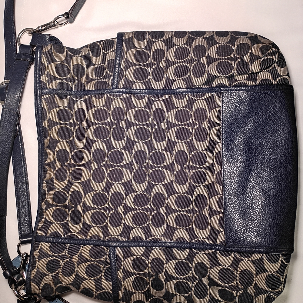 Coach Canvas and Leather Shoulder Bag - Black and Brown - Picture 9 of 14